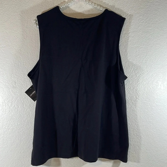 LIZ CLAIBORNE CAREER Sleeveless Black Blouse with Gold Hardware Size 2XL NEW - Picture 4 of 8